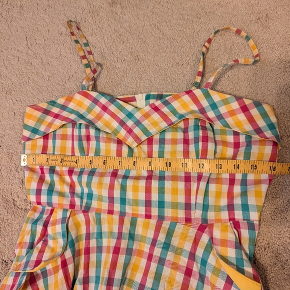 Gingham 50s style Voodoo Vixen fit and flare dress - Picture 6 of 8